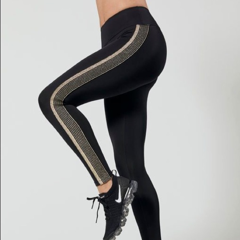 Nylora Black and Gold Tribeca Leggings